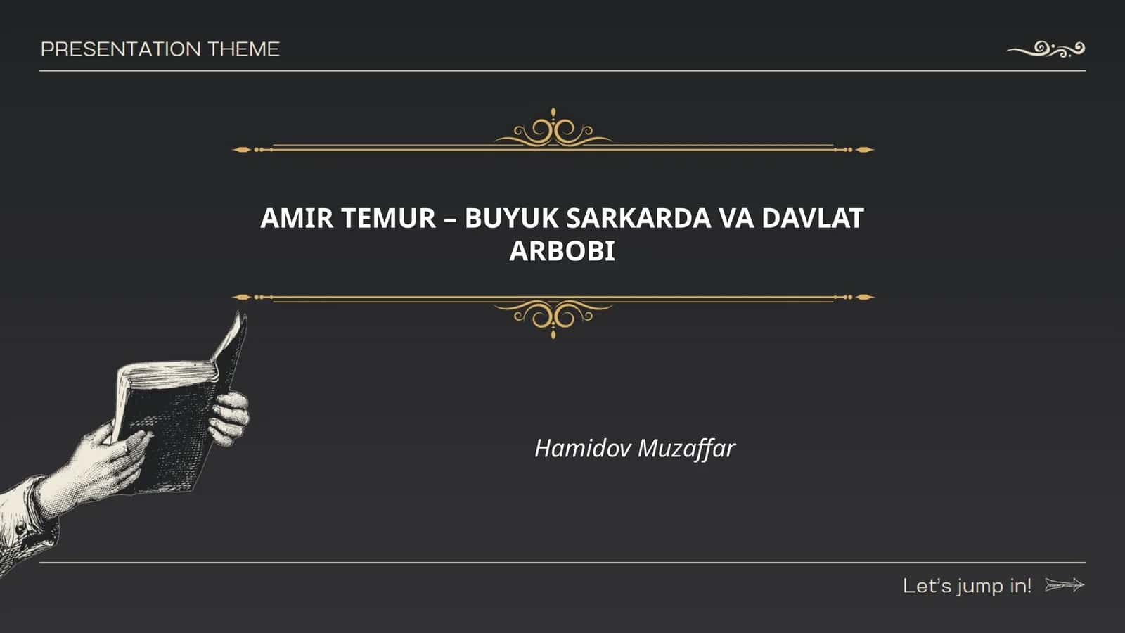 AMIR TEMUR – BUYUK SARKARDA VA DAVLAT ARBOBI 1