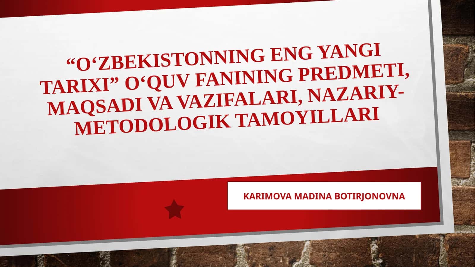 O‘zbekistonning Eng Yangi Tarixi 1