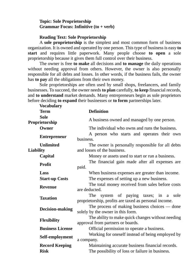 Sole Proprietorship 1