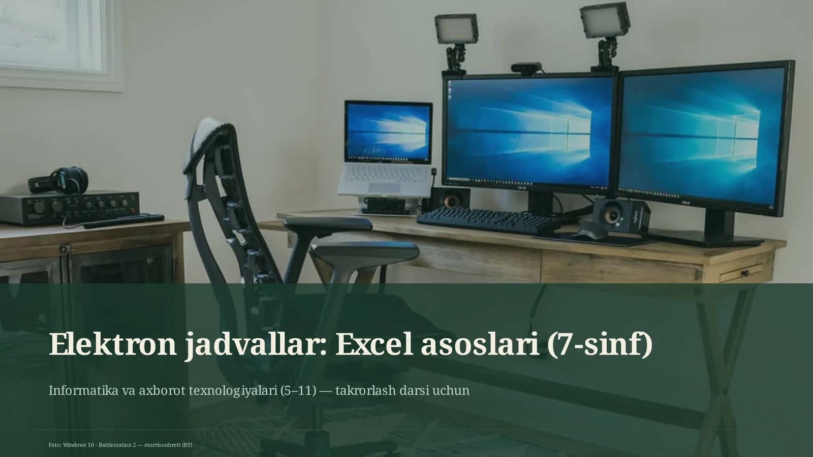 Elektron jadvallar: Excel asoslari (7-sinf) 1