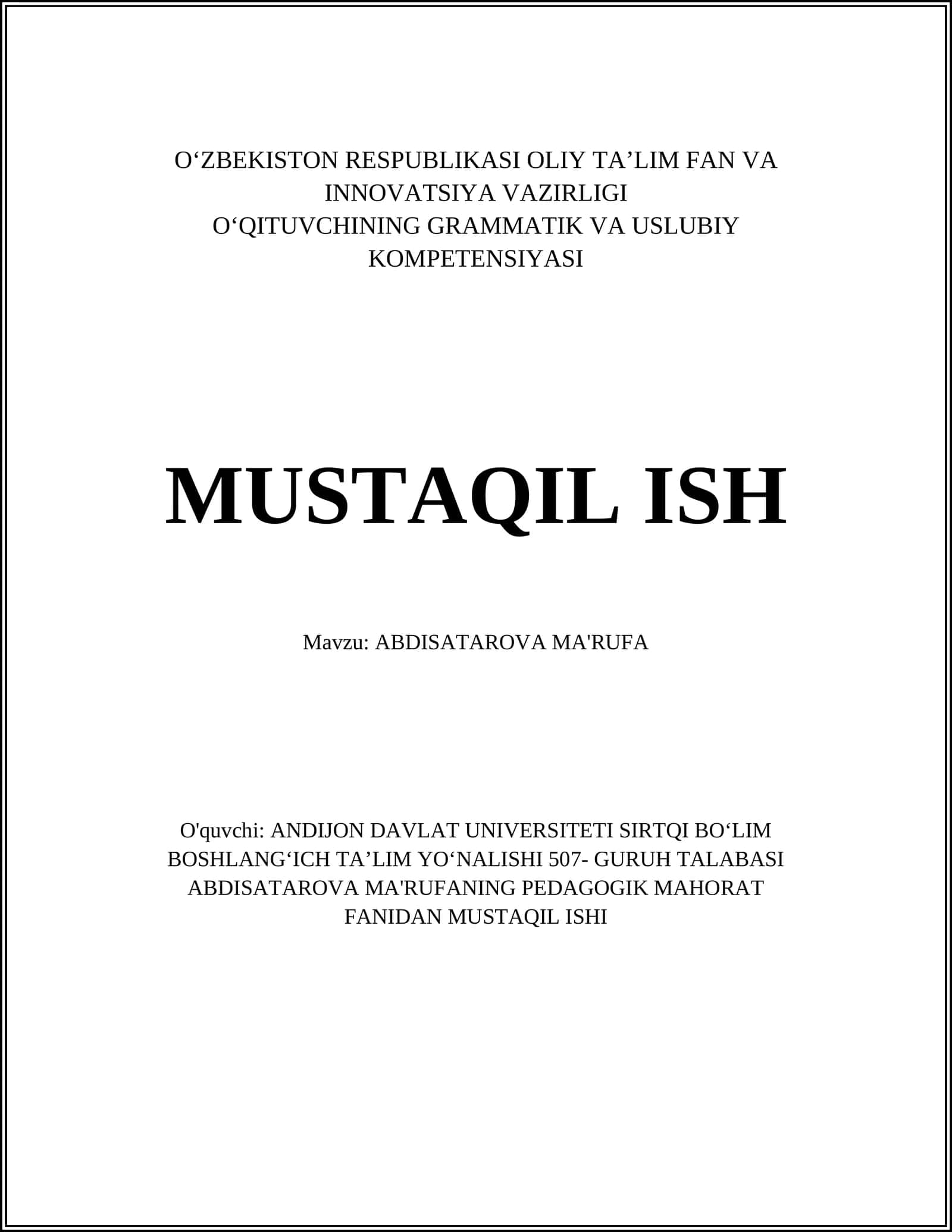 ABDISATAROVA MA'RUFA 1