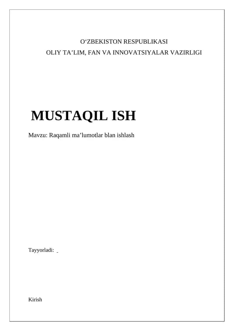 Raqamli maʼlumotlar bilan ishlash 1