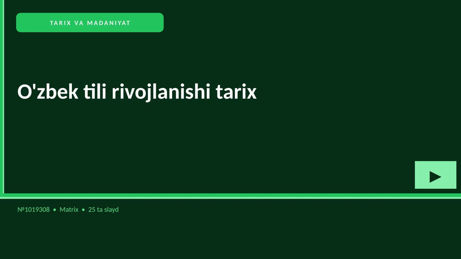 O'zbek tili rivojlanishi tarix 1
