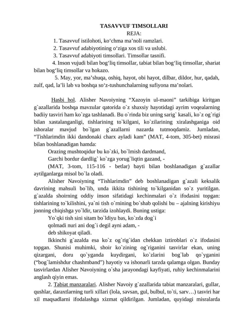 TASAVVUF TIMSOLLARI 1