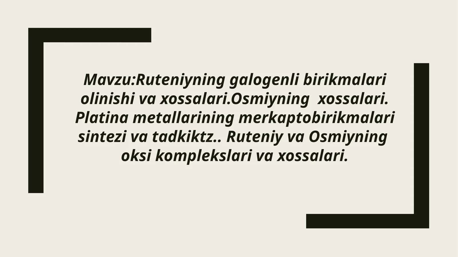 Ruteni, Osmiy, Platina 1