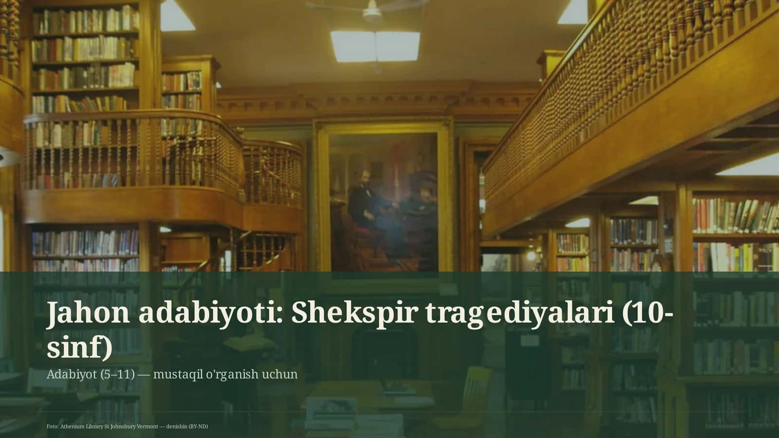 Jahon adabiyoti: Shekspir tragediyalari (10-sinf) 1