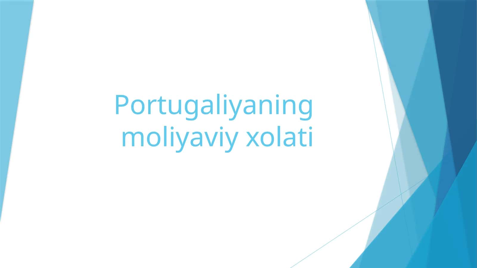 Portugaliyaning moliyaviy xolati 1