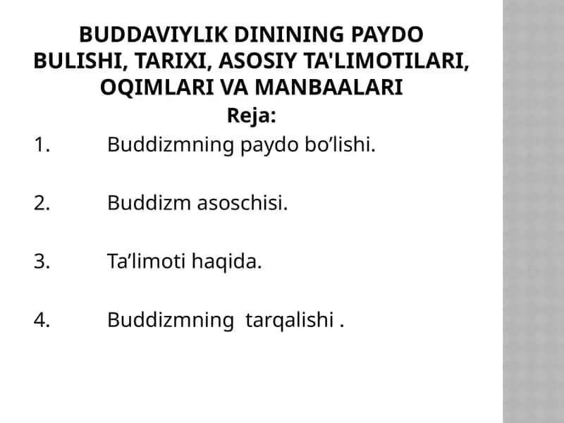 Buddizmningpaydobo’lishi 1