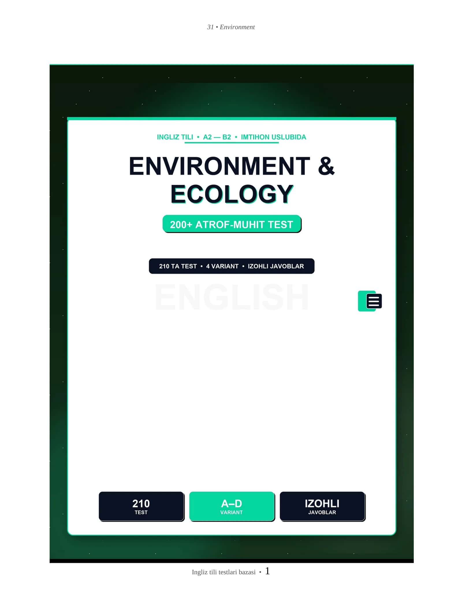 NGLIZ TILI ENVIRONMENT & ECOLOGY 1