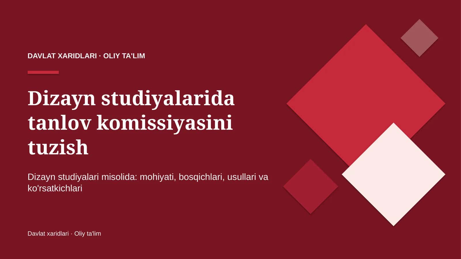 Dizayn studiyalarida tanlov komissiyasini tuzish 1
