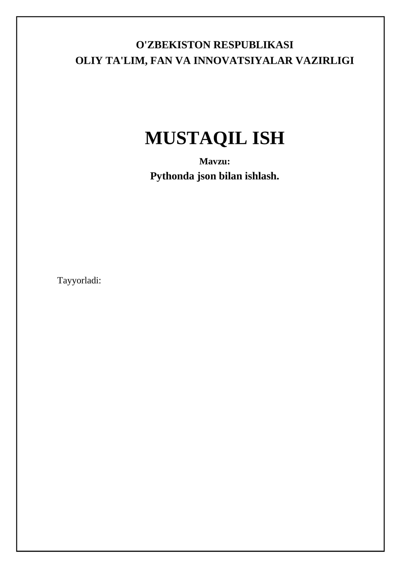 Pythonda json bilan ishlash 1