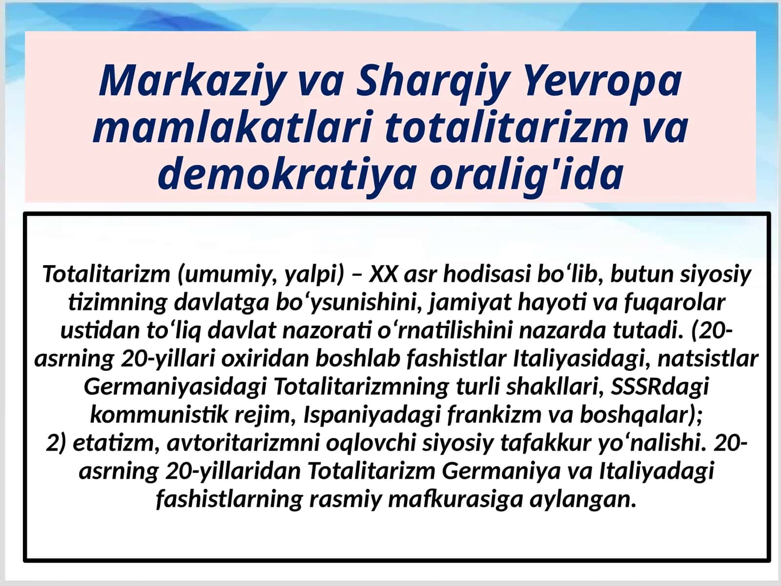 Totalitarizm va demokratiya 1