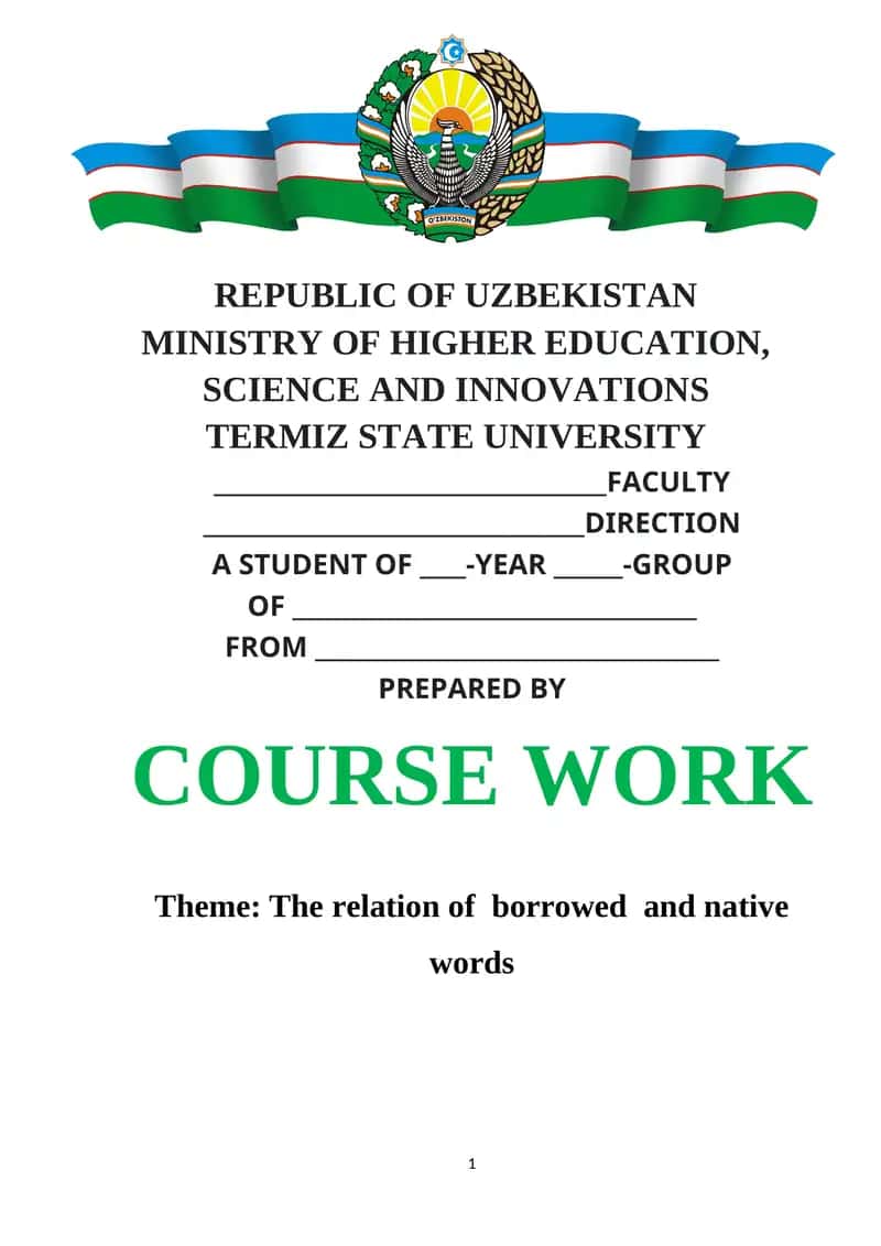 The relation of borrowed and native words 1