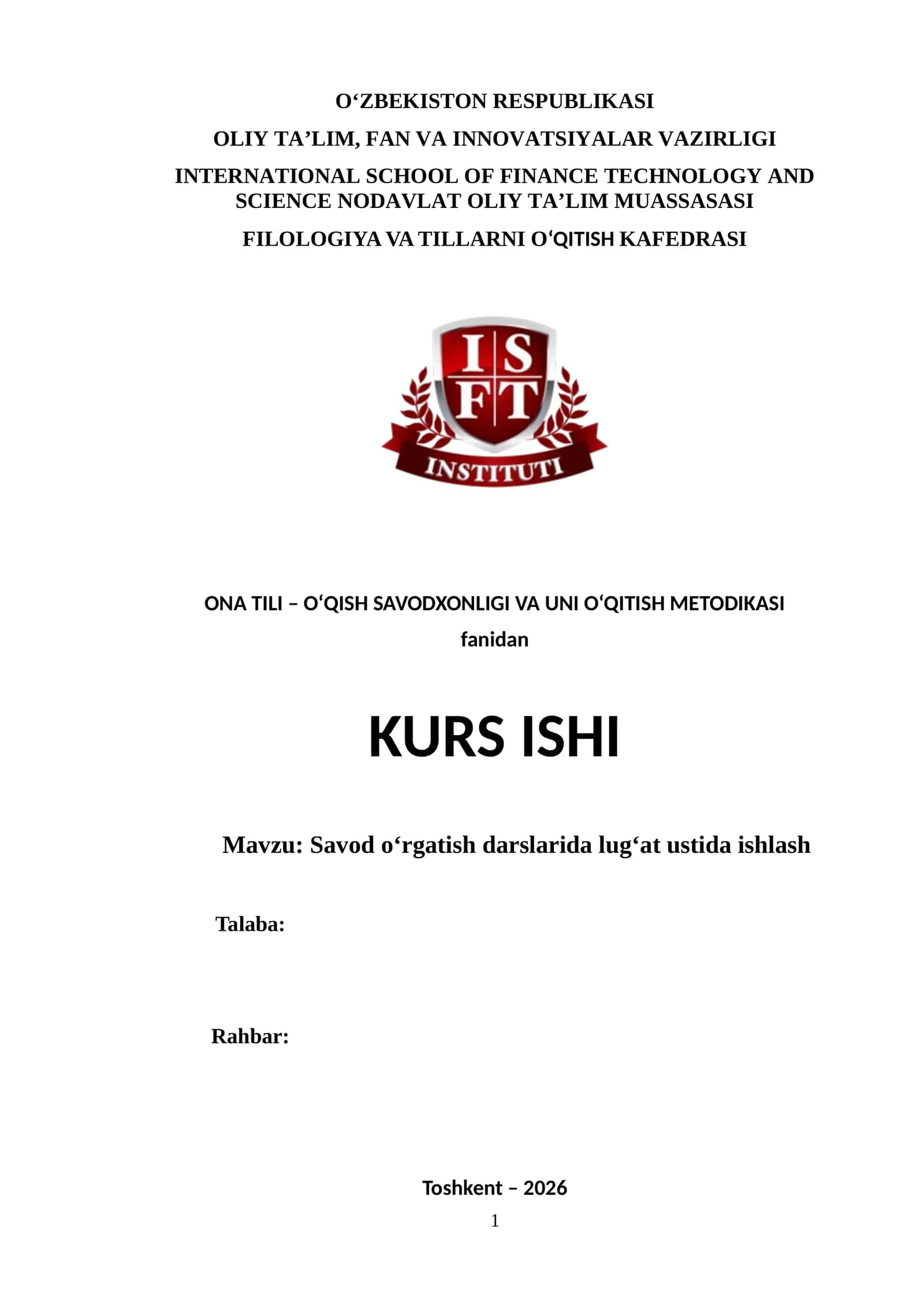 Savod o‘rgatish darslarida lug‘at ustida ishlash 1