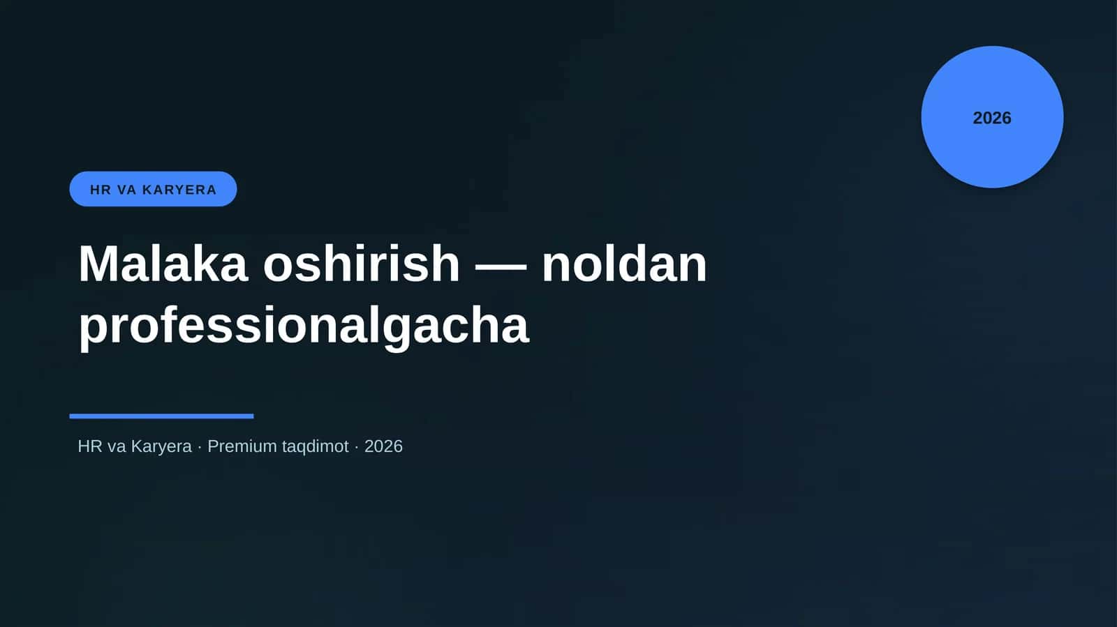 Malaka oshirish — noldan professionalgacha 1