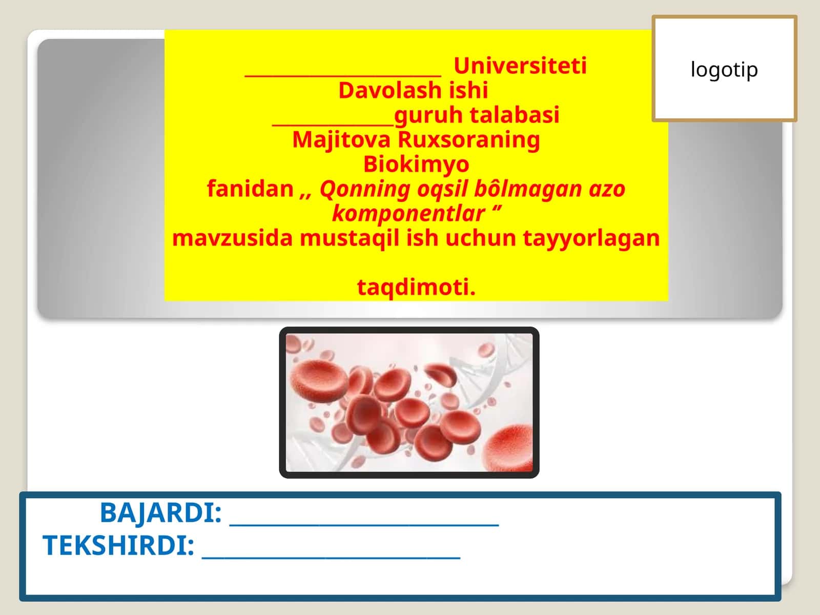 Qonning oqsil bo'lmagan azo moddalar 1