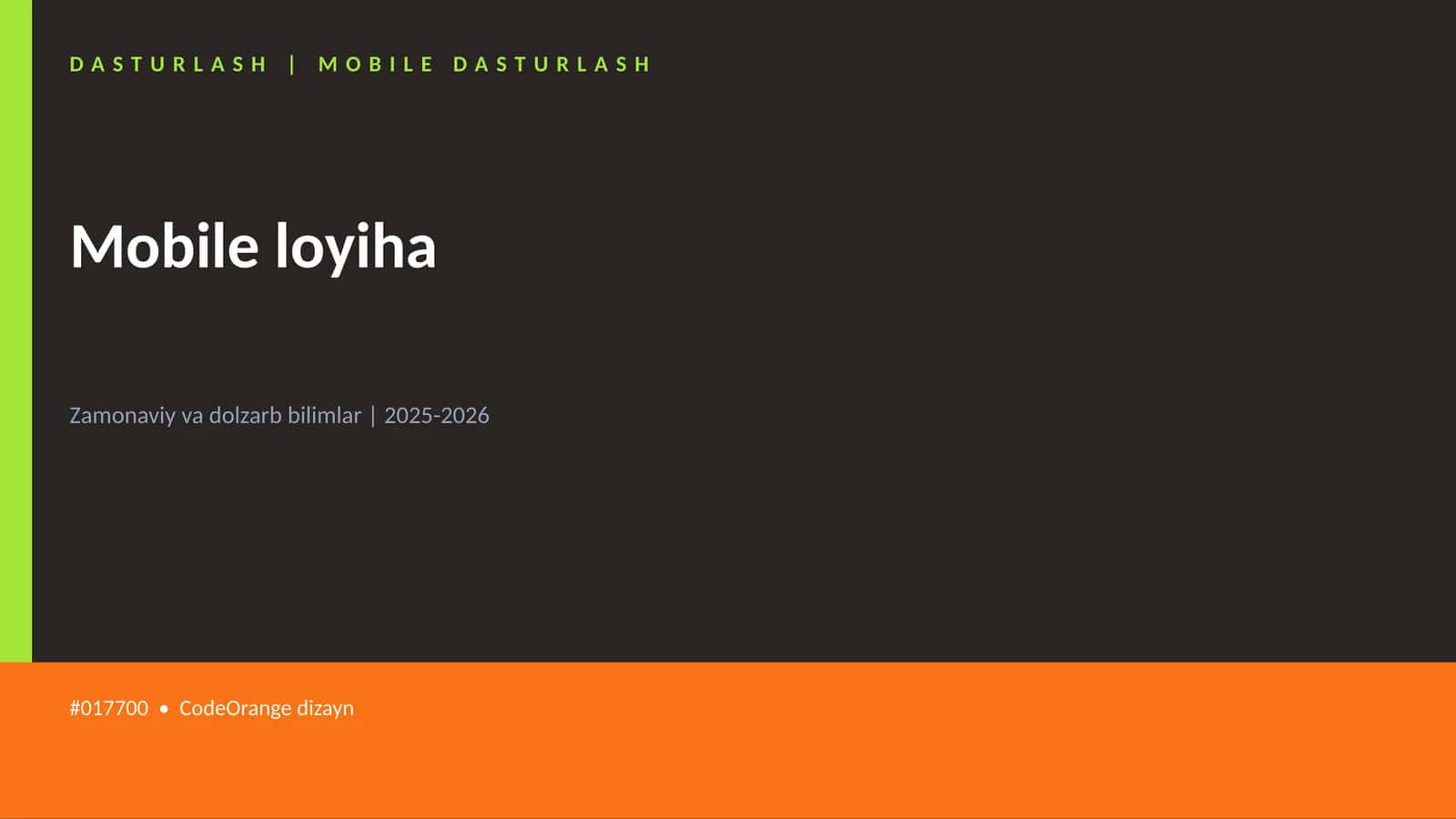 Mobile loyiha 1