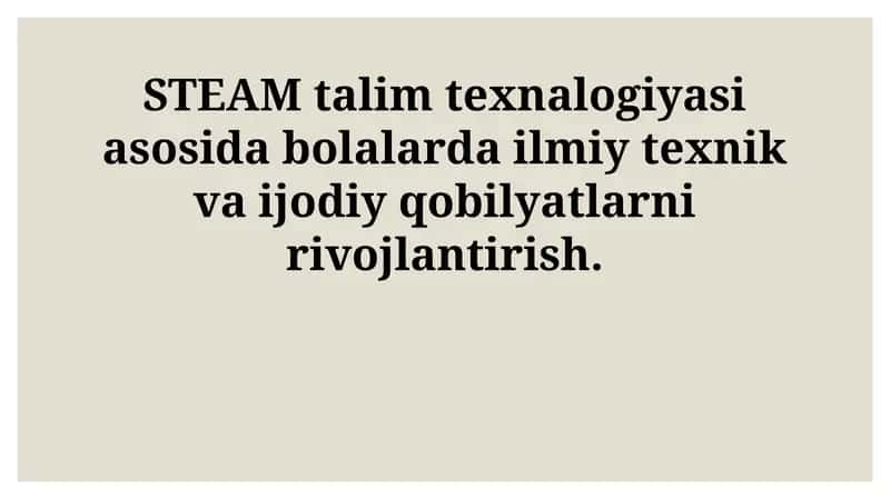 STEAM taʼlimi 1