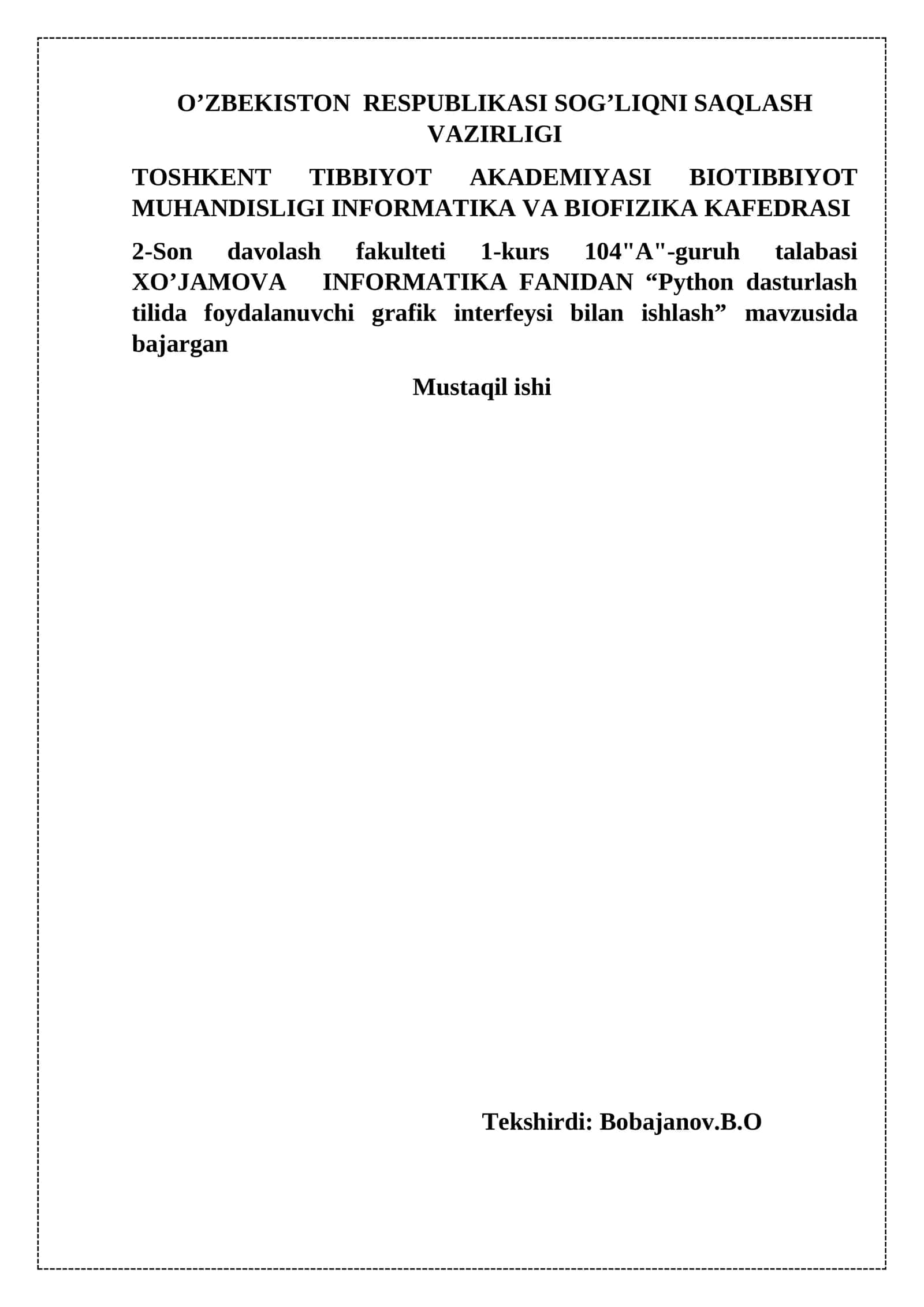 Python dasturlash tilida foydalanuvchi grafik interfeysi bilan ishlash 1