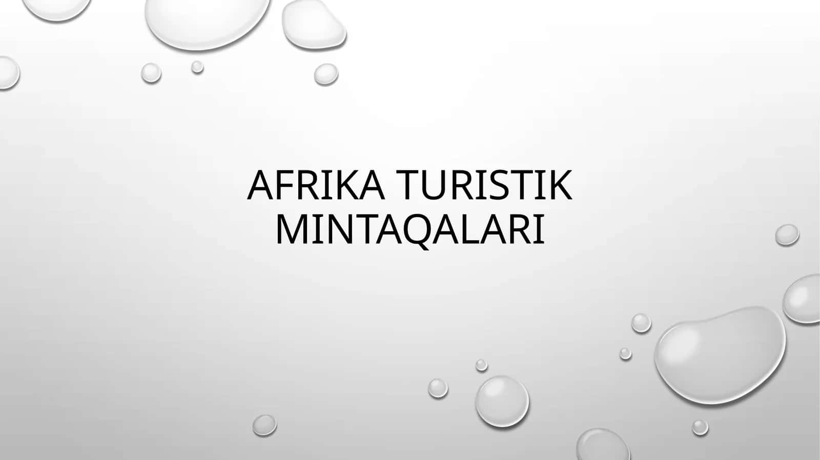 Afrika turistik mintaqalari 1