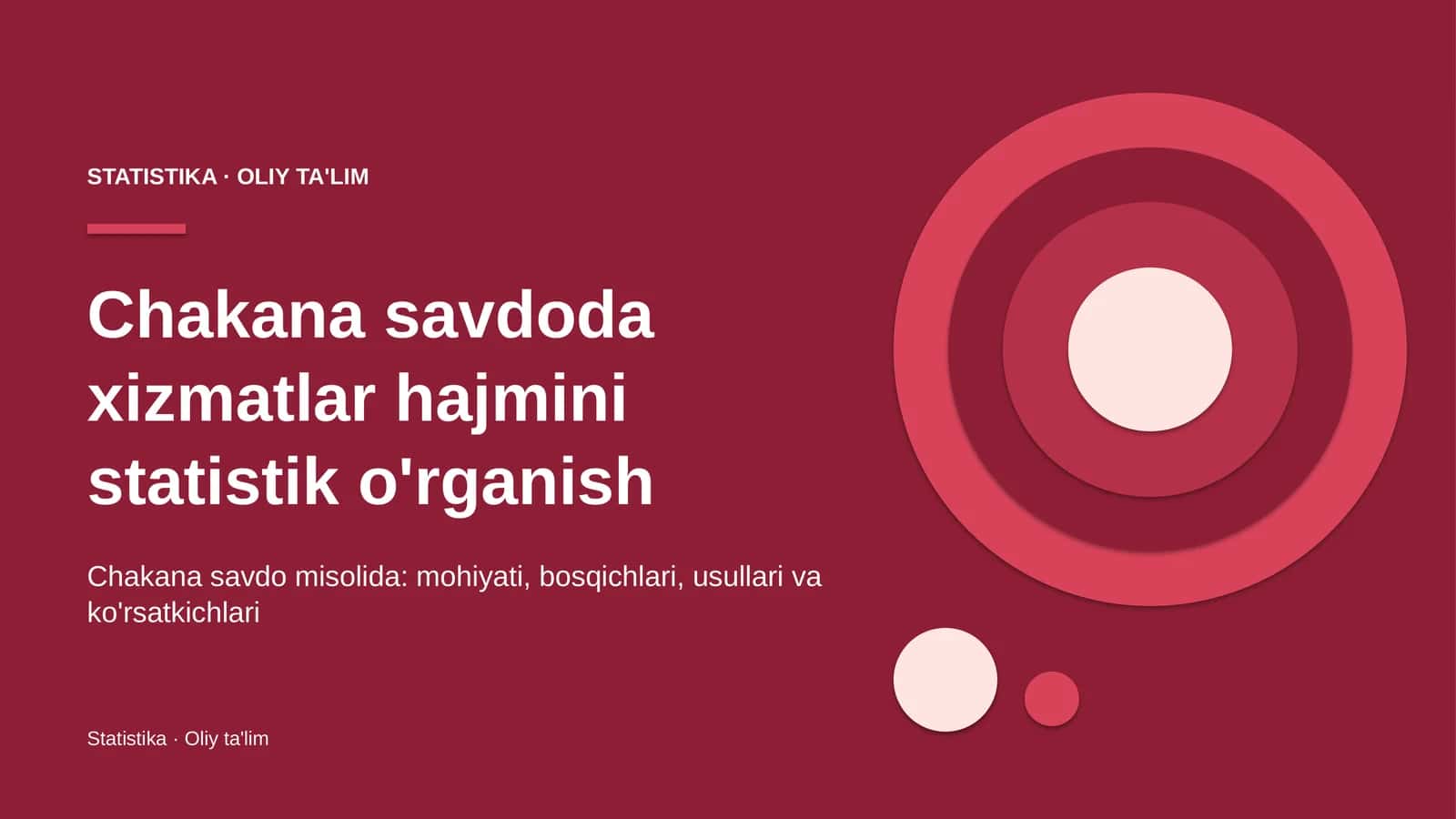 Chakana savdoda xizmatlar hajmini statistik o'rganish 1