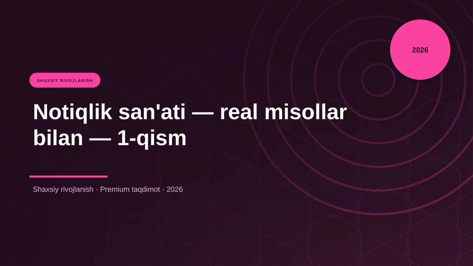 Notiqlik san'ati — real misollar bilan — 1-qism 1