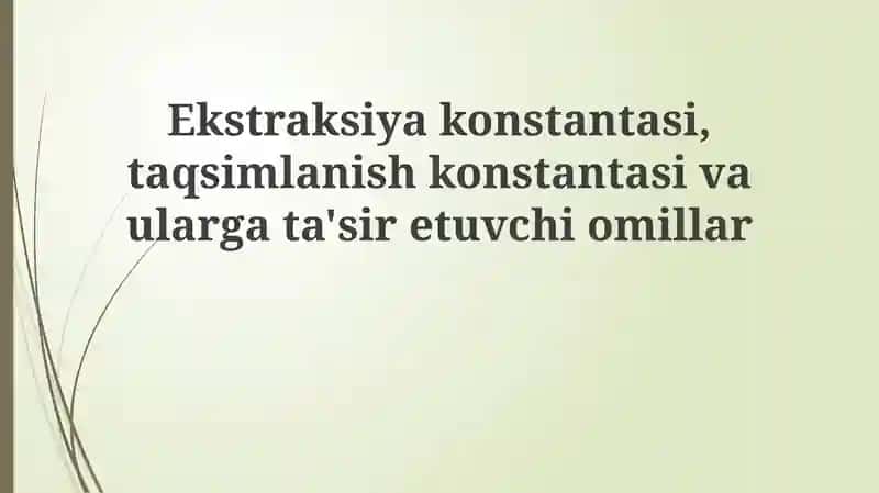 Ekstraksiya doimiysi