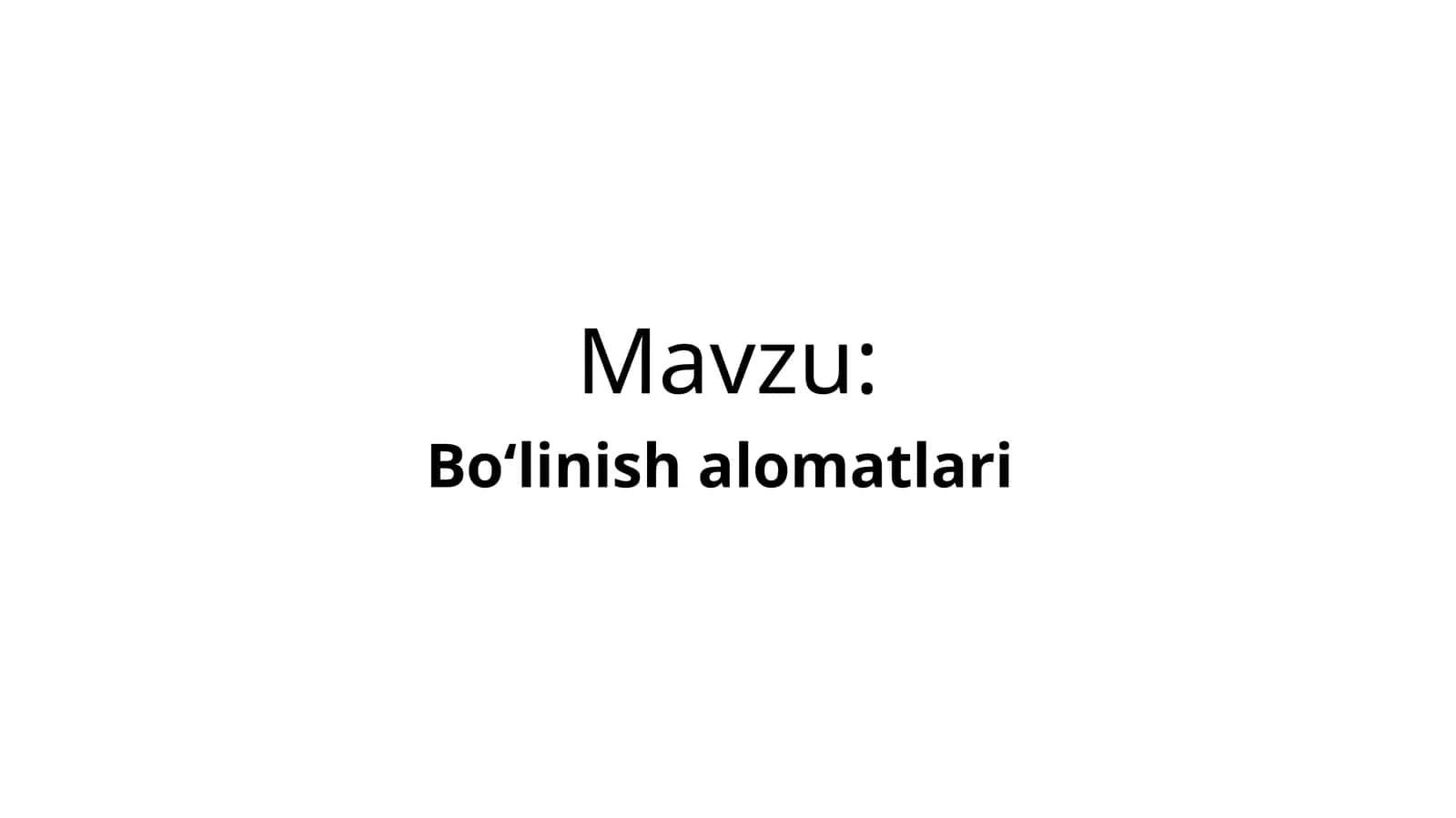 Boʻlinish   alomatlari 1