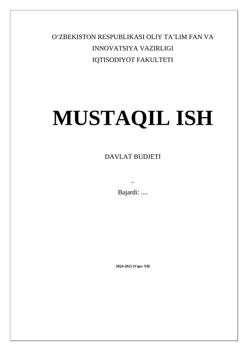 Davlat budjeti 1