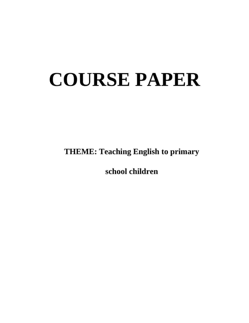 Teaching English to primary  school children 1
