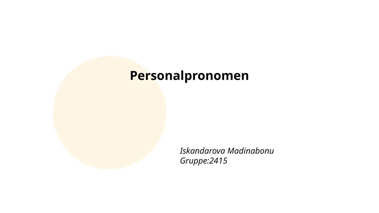 Personalpronomen 1