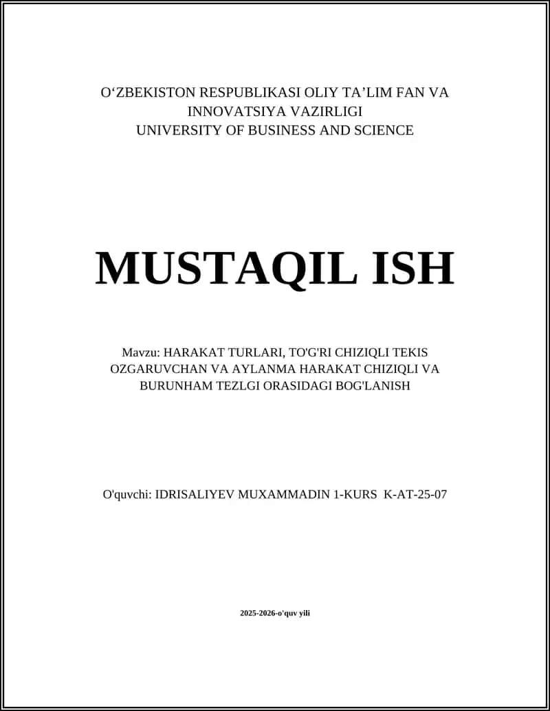 HARAKAT TURLARI 1