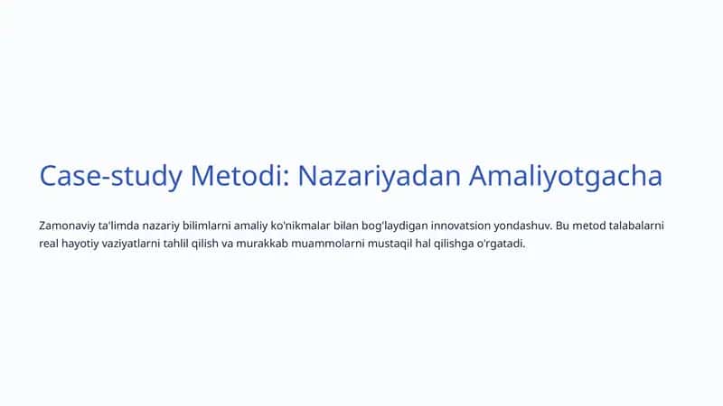 Case-study Metodi 1
