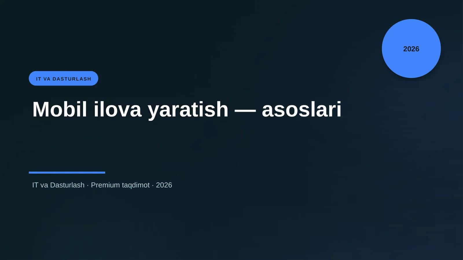 Mobil ilova yaratish — asoslari 1
