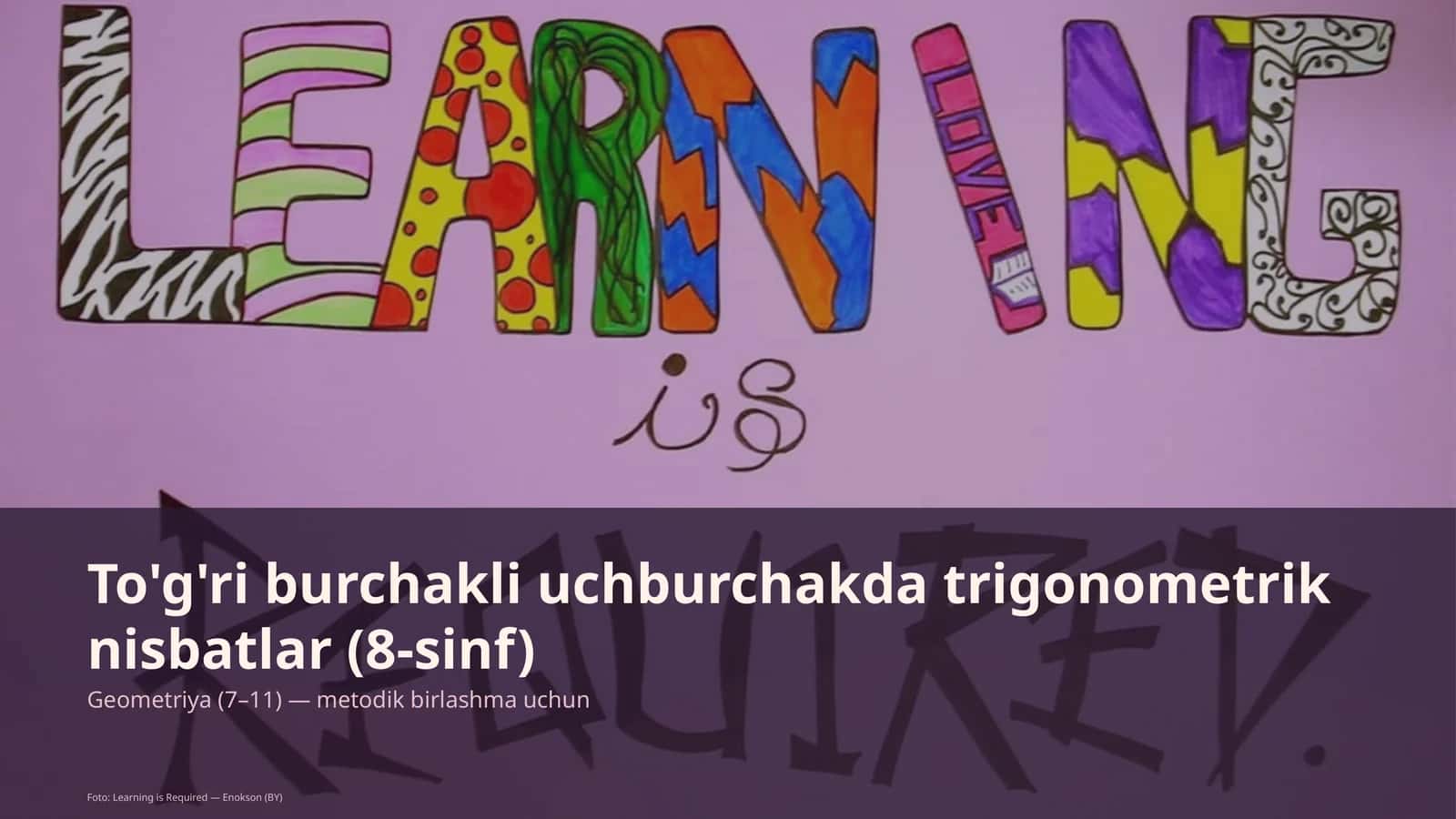 To'g'ri burchakli uchburchakda trigonometrik nisbatlar (8-sinf) 1