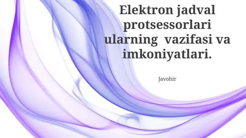 Jadval Protsessorlari 1