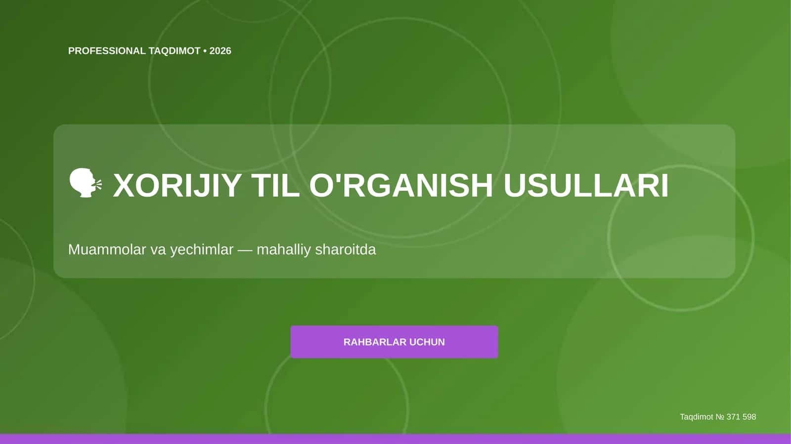 XORIJIY TIL O'RGANISH USULLARI 1
