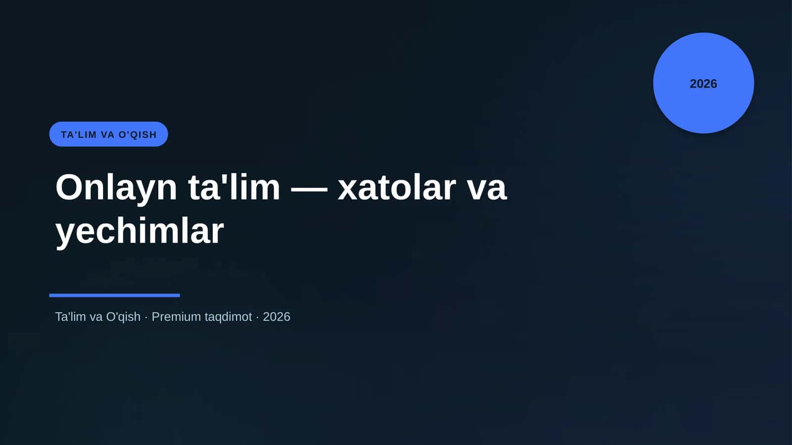 Onlayn ta'lim — xatolar va yechimlar 1