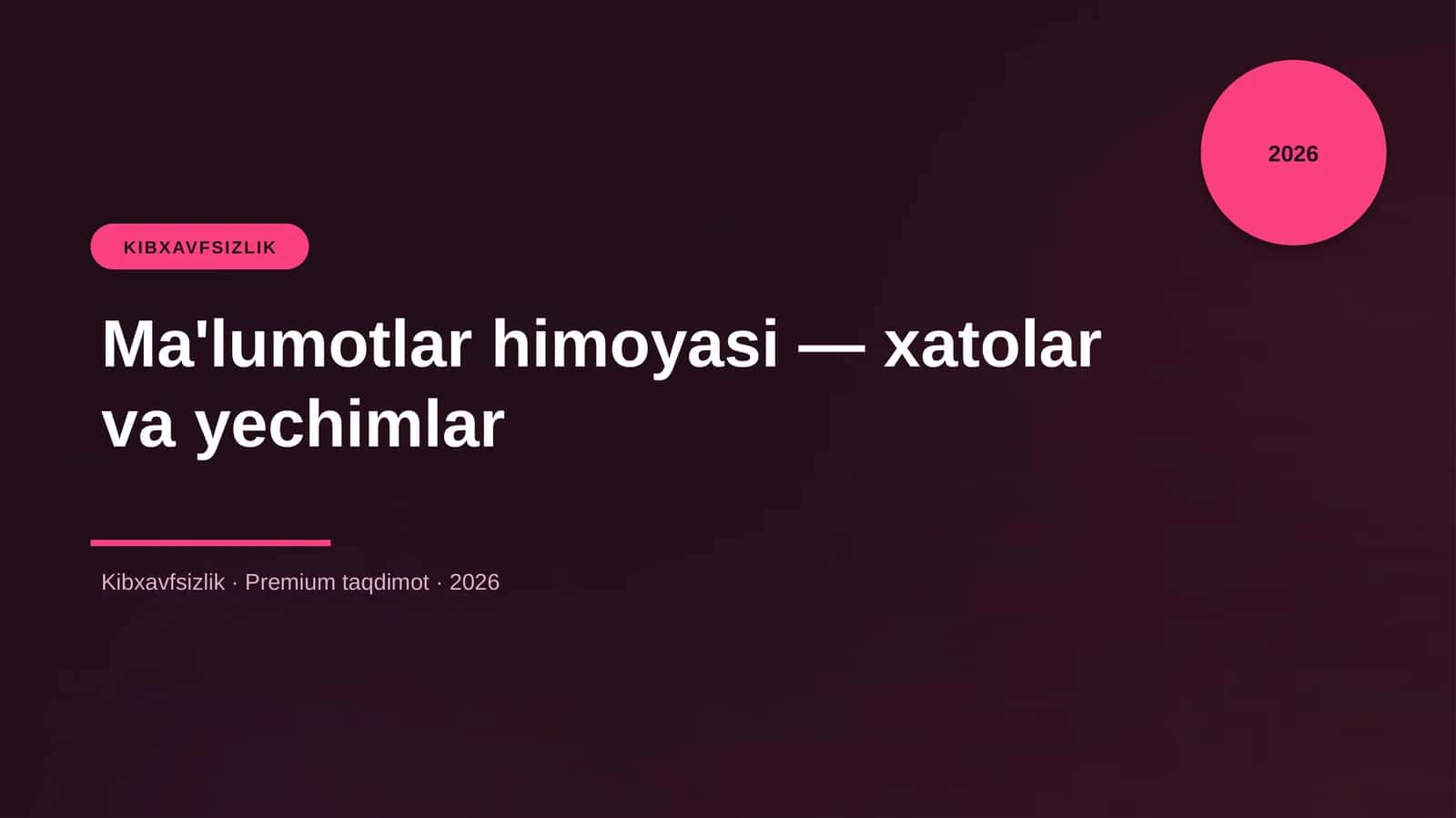 Ma'lumotlar himoyasi — xatolar va yechimlar 1