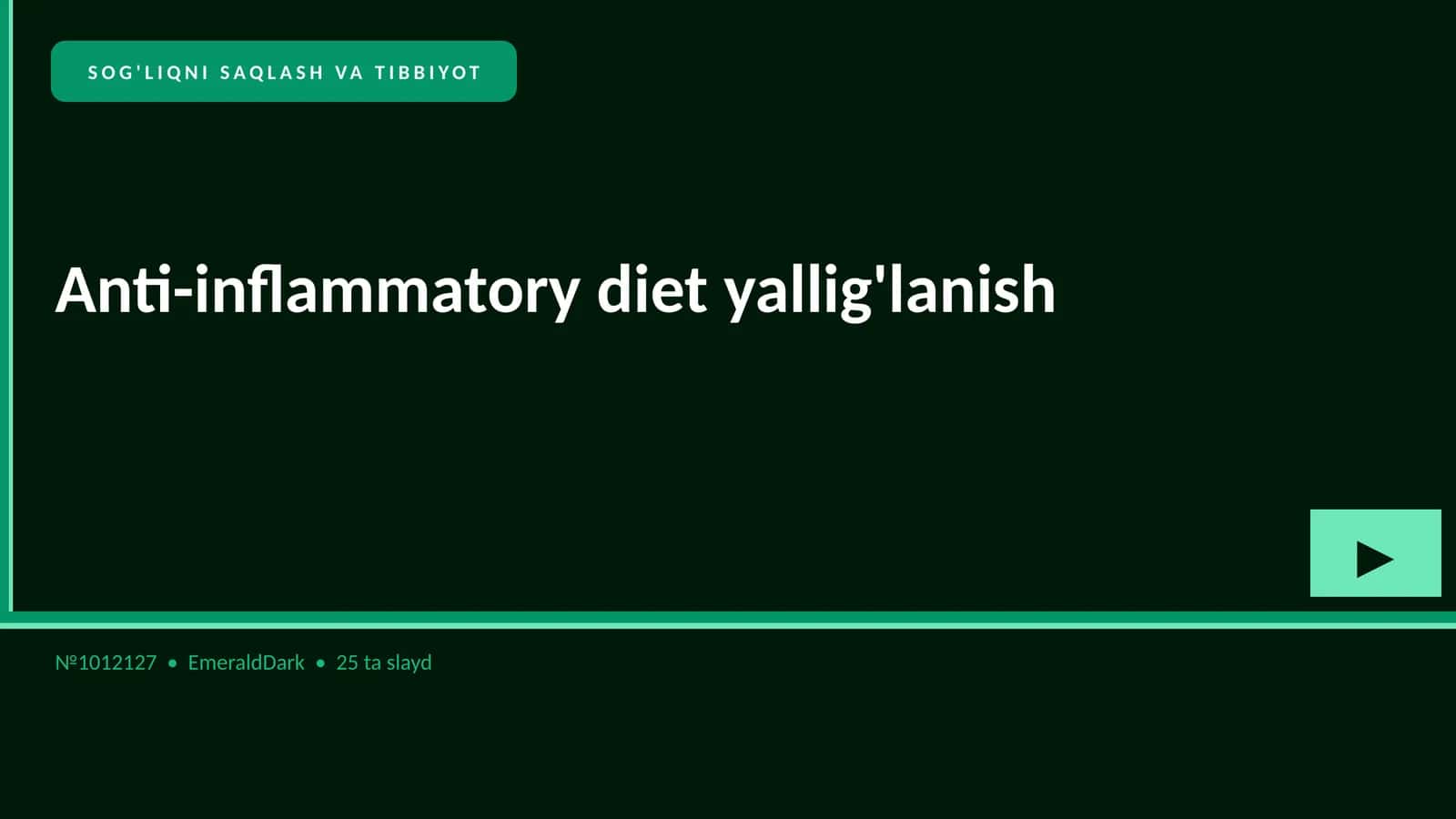 Anti-inflammatory diet yallig'lanish 1