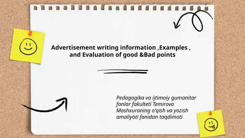 Advertisement Writing Information, Examples, and Evaluation of Good & Bad Points 1