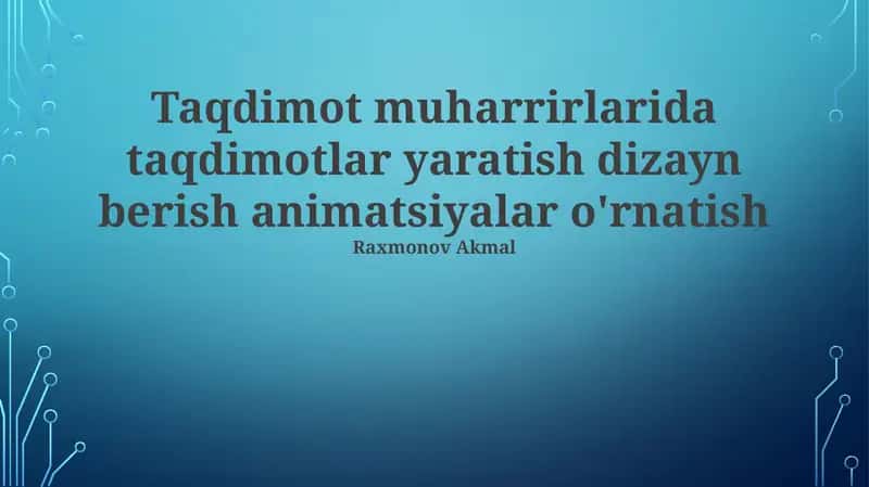 Taqdimot yaratish 1