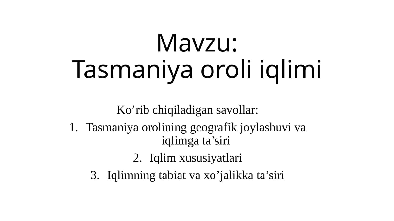 Tasmaniya oroli iqlimi 1
