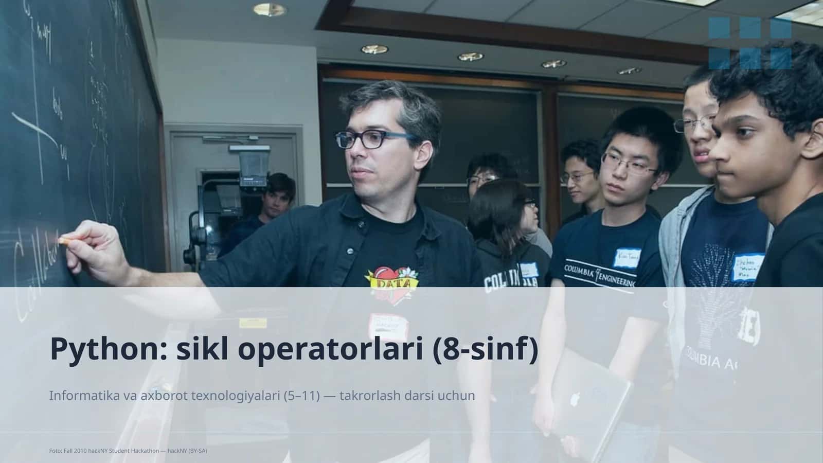Python: sikl operatorlari (8-sinf) 1
