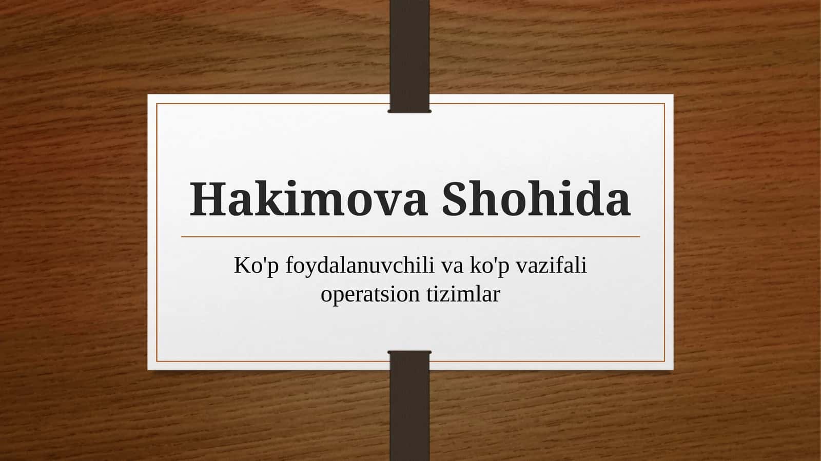 Ko'pFoydalanuvchiliOperatsionTizimlar 1