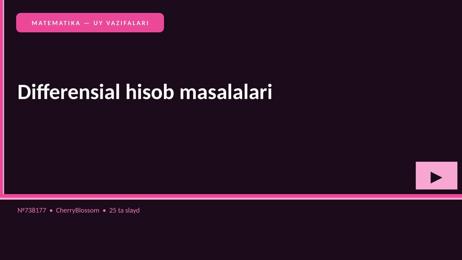 Differensial hisob masalalari 1