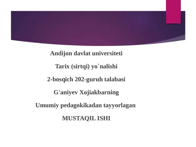 Tarix(sirtqi)yo`nalishi 1