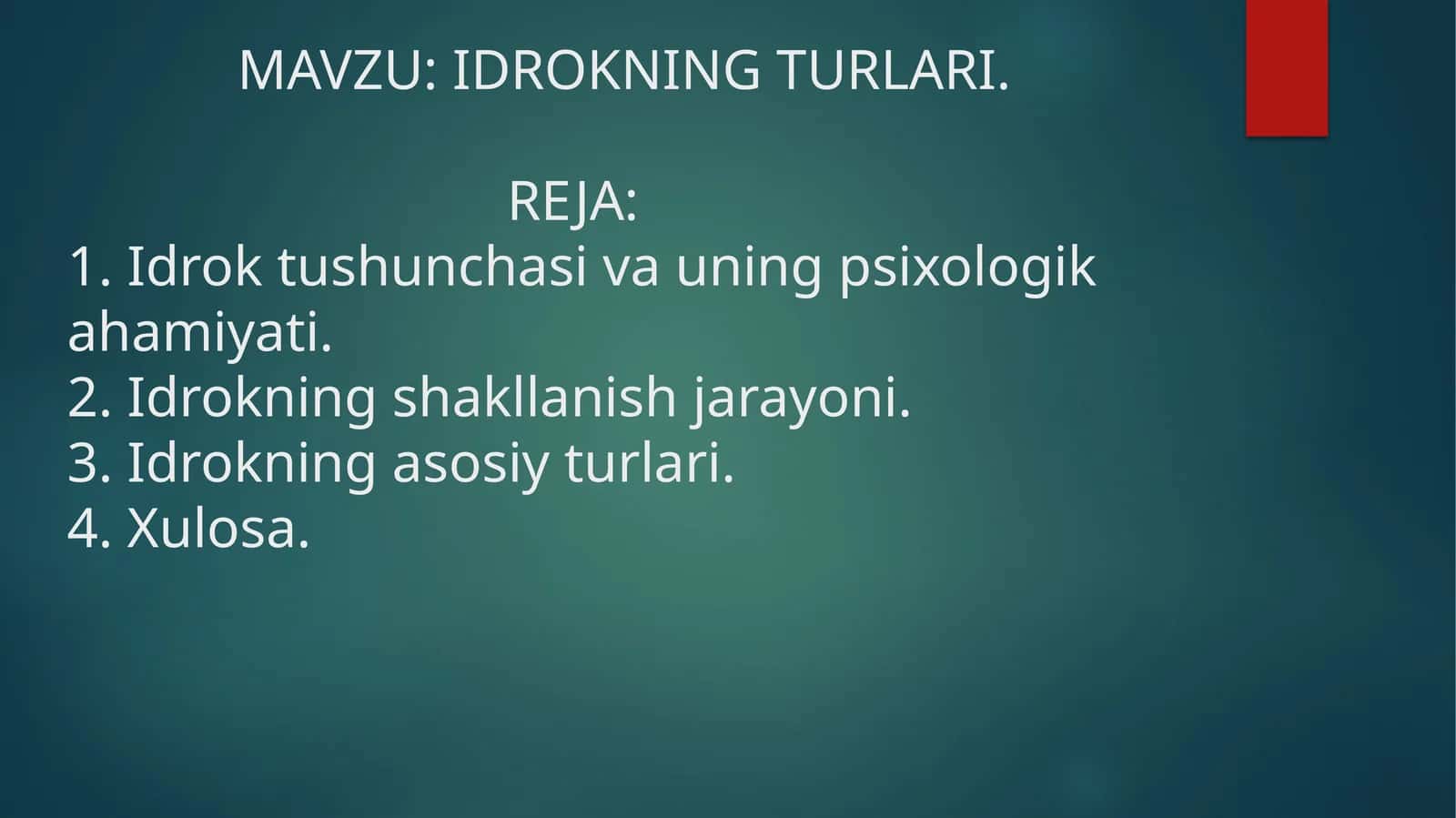 IDROKNING TURLARI 1