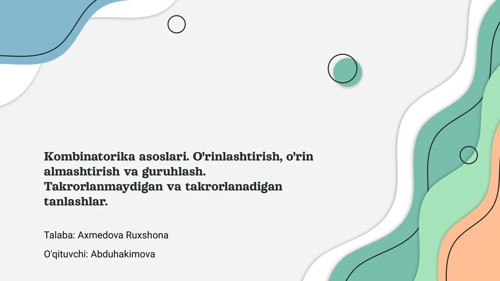 Kombinatorika asoslari 1