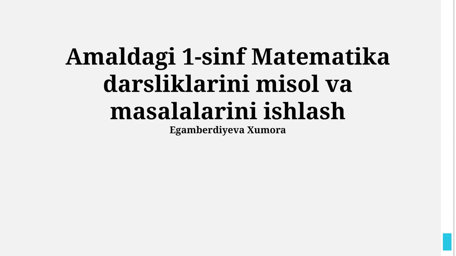 1-sinf Matematika darsliklari 1